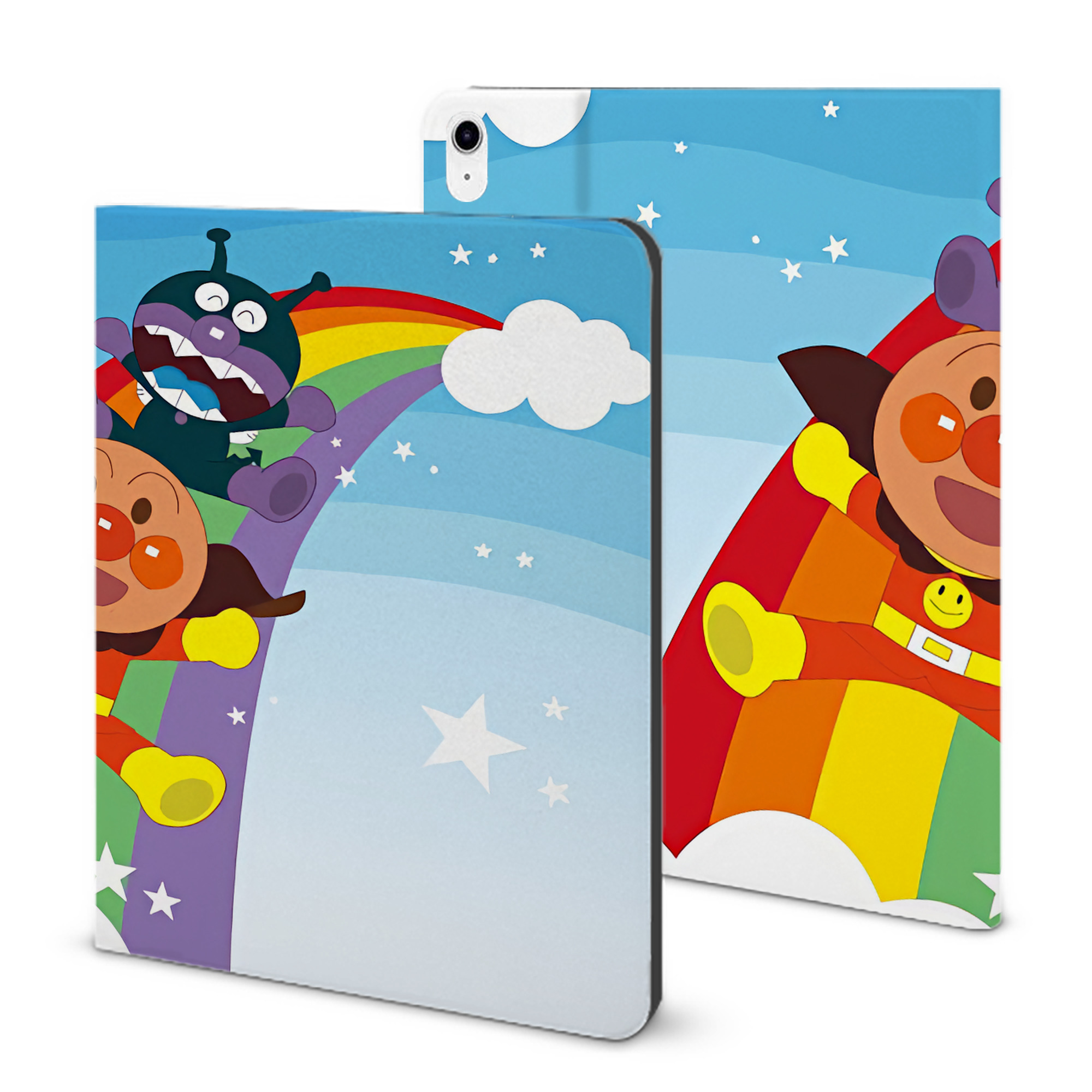 （画像用） アンパンマン Anpanman IPad ケース ブック型 PUレザー TPU 耐衝撃 軽量 薄型 ペン収納なし 全面保護 IPad 各モデル対応